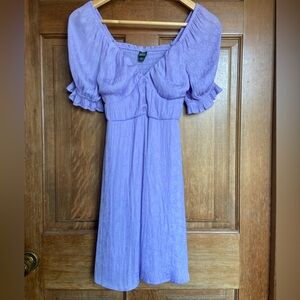 Wild Fable Lilac Midi Dress with Puff Sleeves